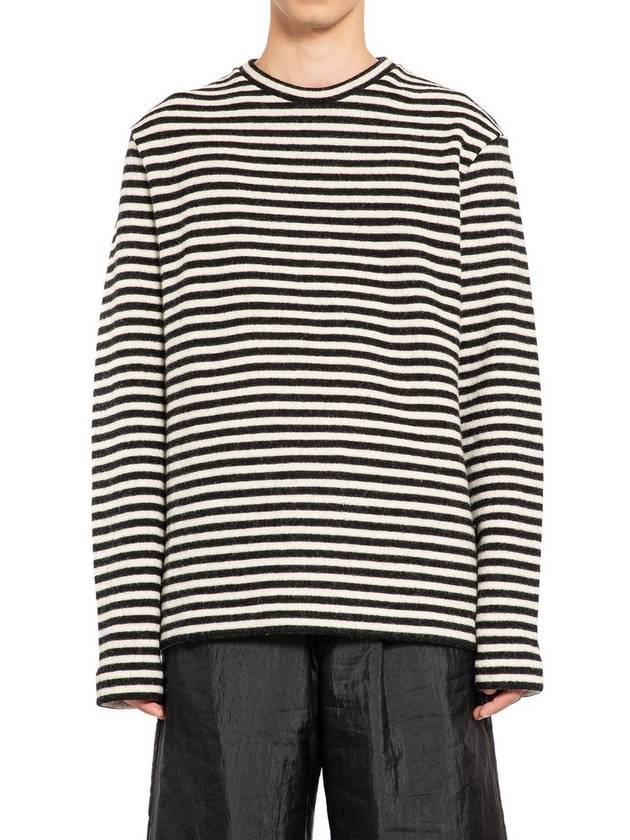 Logo Patch Striped Wool T-Shirt J47GC0114J20077 - JIL SANDER - BALAAN 5