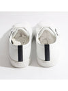 Brushed Leather Low Top Sneakers White Black - PRADA - BALAAN 4