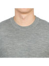 4 Bar Armband Classic Merino Wool Knit Top Light Grey - THOM BROWNE - BALAAN 6