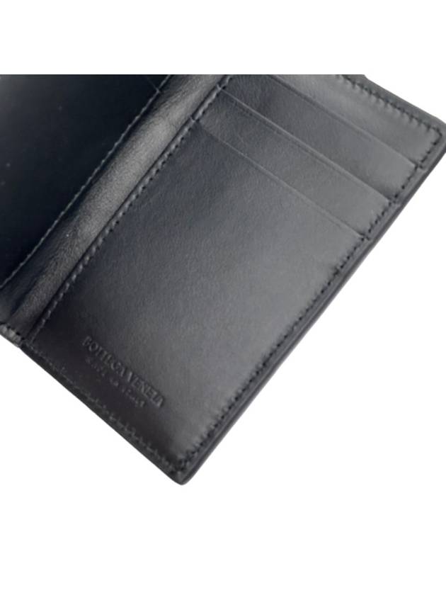 Intrecciato Cassette Leather Flap Card Wallet Black - BOTTEGA VENETA - BALAAN 9