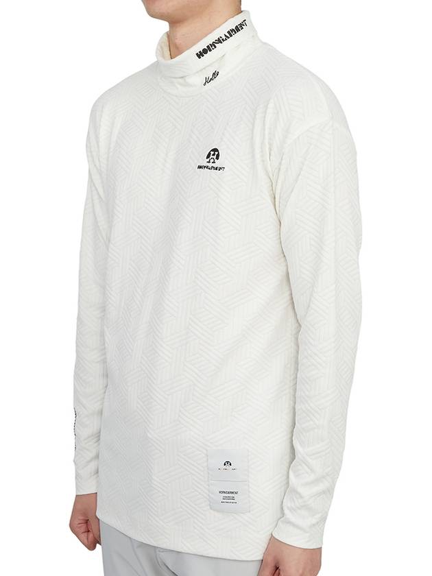 Men's Logo High Neck Long Sleeve T-Shirt Offwhite - HORN GARMENT - BALAAN 3