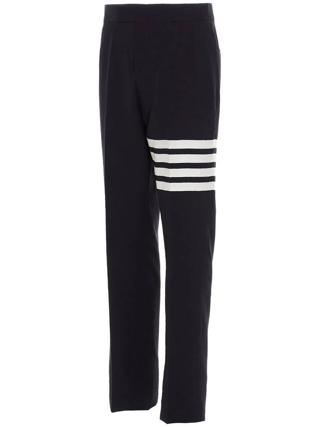 Diagonal Plain Weave Classic Wool Slacks Navy - THOM BROWNE - BALAAN 5