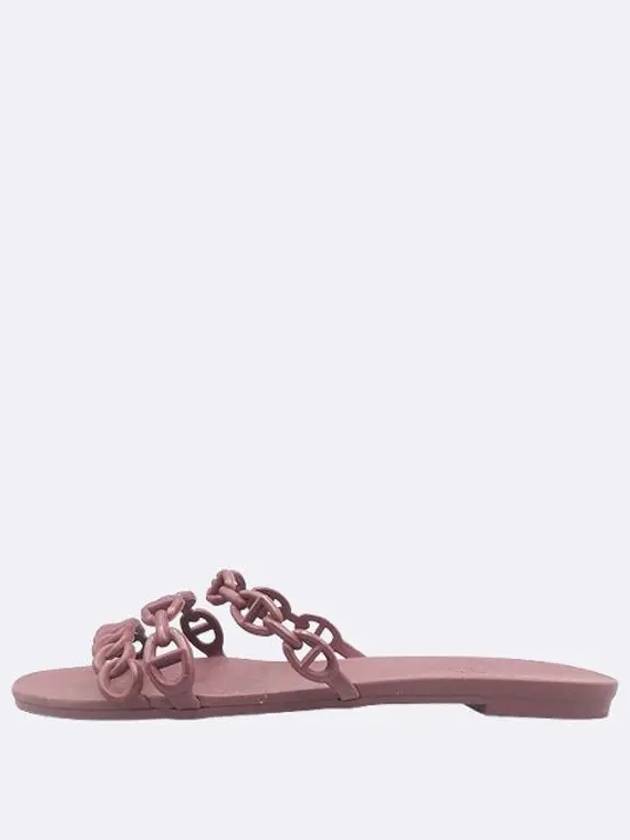 Burgundy Rubber Chandal Chain Rivage Jelly Sandals Slippers 230MM - HERMES - BALAAN 3