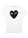 Black Heart Print T Shirt White AZ T070 051 1 - COMME DES GARCONS - BALAAN 1