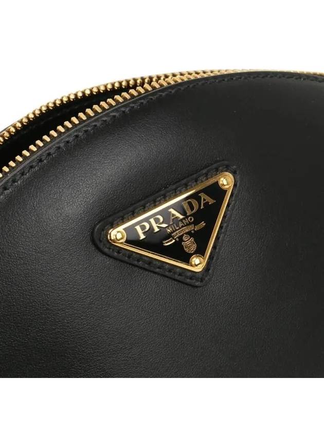 Leather Mini Shoulder Bag Black - PRADA - BALAAN 6