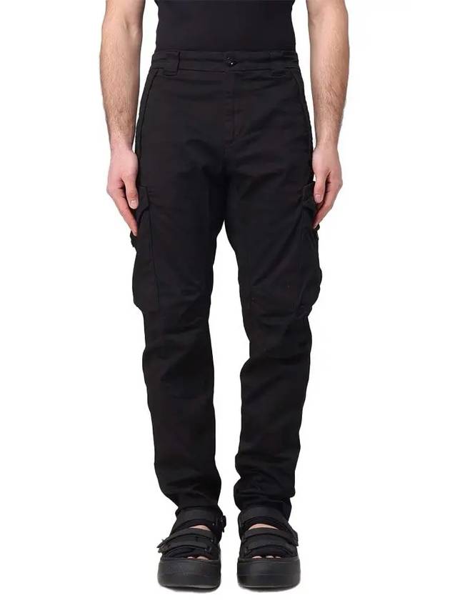 Stretch Sateen Ergonomic Lens Utility Straight Pants Black - CP COMPANY - BALAAN 3