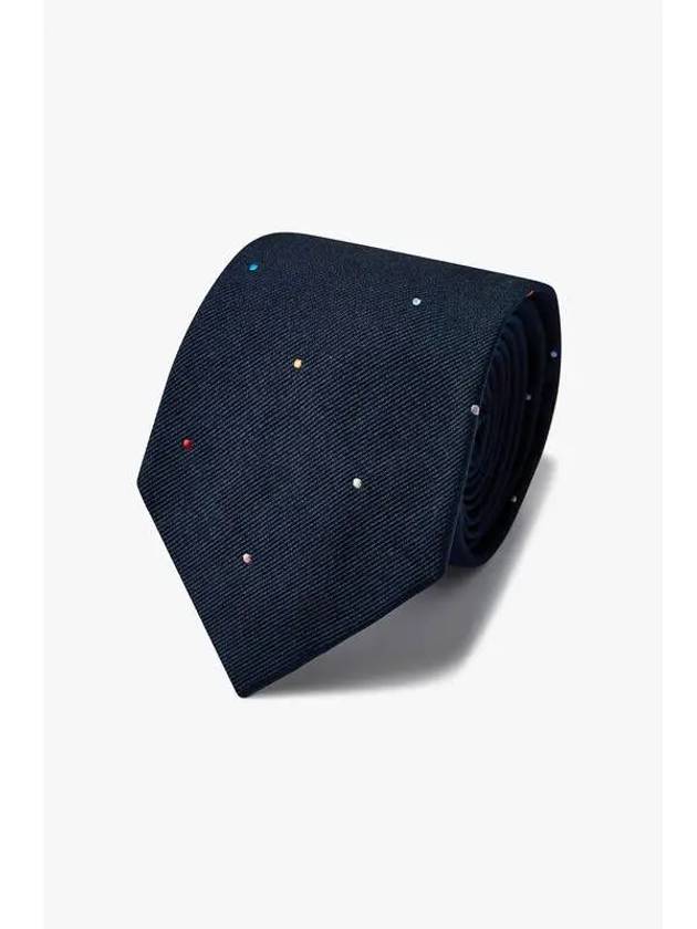 Mini dot pattern silk tie navy - PAUL SMITH - BALAAN 1