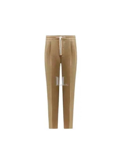 Drawstring Pleated Tapered Straight Pants Beige - BRUNELLO CUCINELLI - BALAAN 2