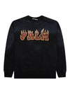 Logo Flames Vint Crew Sweatshirt Black - PALM ANGELS - BALAAN 1