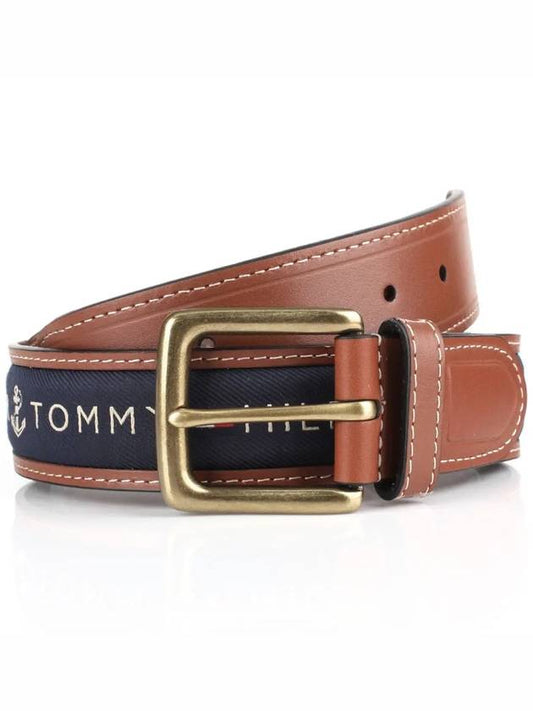 Casual Leather Belt Brown - TOMMY HILFIGER - BALAAN 2