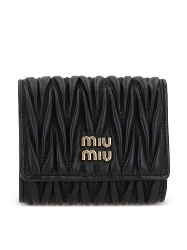 Miu Miu Logo-Lettering Matelassé Wallet - MIU MIU - BALAAN 1