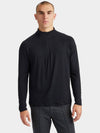 Men's Luxe Quarter Half Zip Layer Long Sleeve T-Shirt Black - G/FORE - BALAAN 3