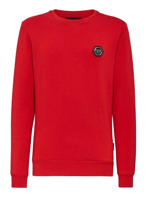 Men's Simple Patch Logo Sweater Istitutional Knit Top A20C MJO0739 PJO002N - PHILIPP PLEIN - BALAAN 1