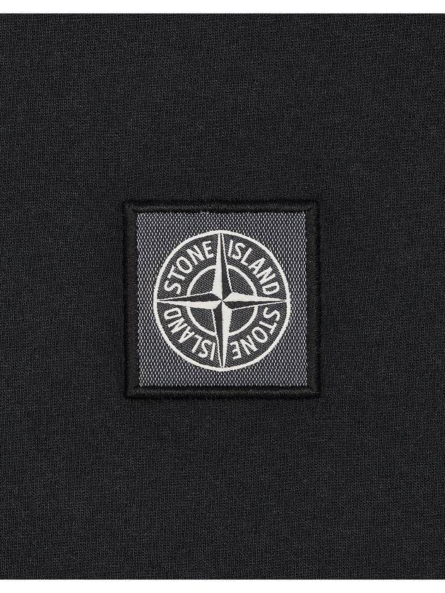 Pisato Effect Logo Patch Short Sleeve T-Shirt Black - STONE ISLAND - BALAAN 5