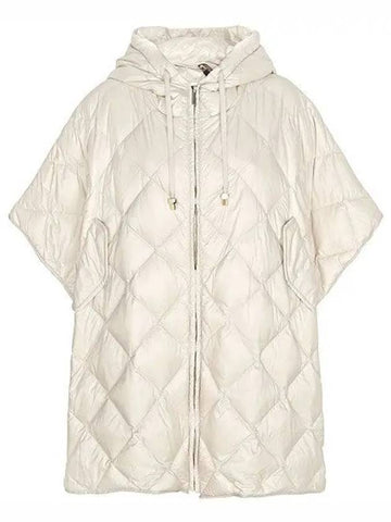 Beige Treman Hooded Goose Down Cape Jacket 081 1154766 - MAX MARA - BALAAN 1