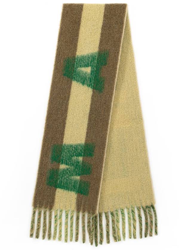 Logo Alpaca Mohair Scarf Green - MARNI - BALAAN 6