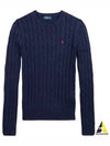 Embroidered Logo Pony Cable Knit Top Navy - POLO RALPH LAUREN - BALAAN 2