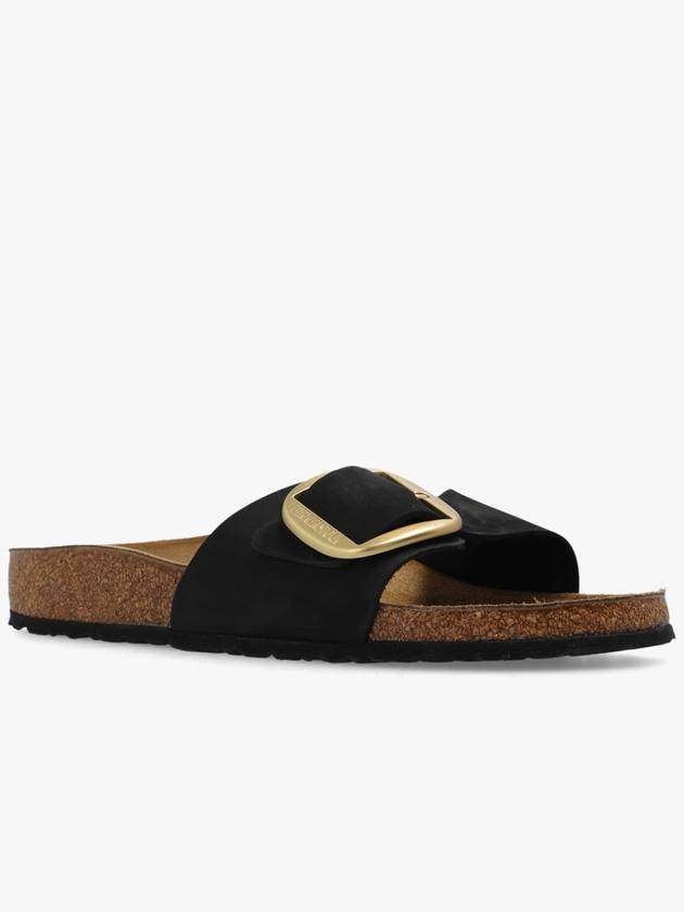 Madrid Big Buckle Nubuck Leather Slippers Black - BIRKENSTOCK - BALAAN 5