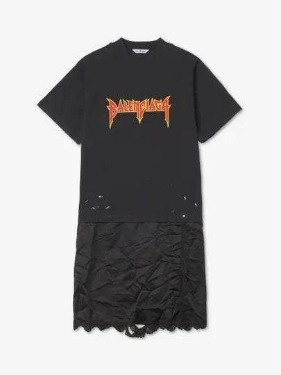 Logo Print T-Shirt Midi Dress Black - BALENCIAGA - BALAAN 2