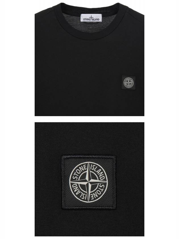 Logo Patch Short Sleeve T-Shirt Black - STONE ISLAND - BALAAN 6