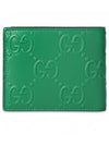 GG emboss leather billfold half wallet green - GUCCI - BALAAN 4