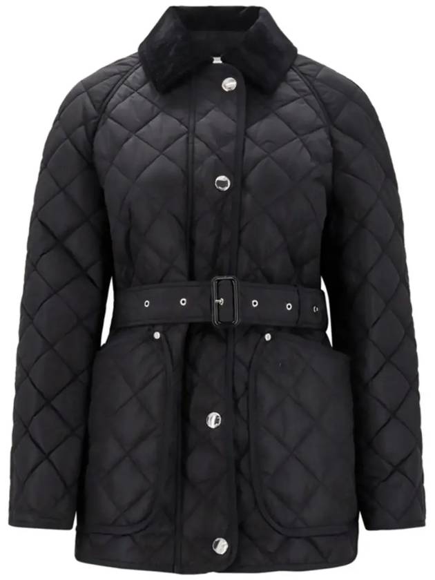 Diamond Quilted Nylon Jacket Black - BURBERRY - BALAAN 3