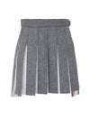 Double Fabric Pleated Mini Skirt Gray - THOM BROWNE - BALAAN.