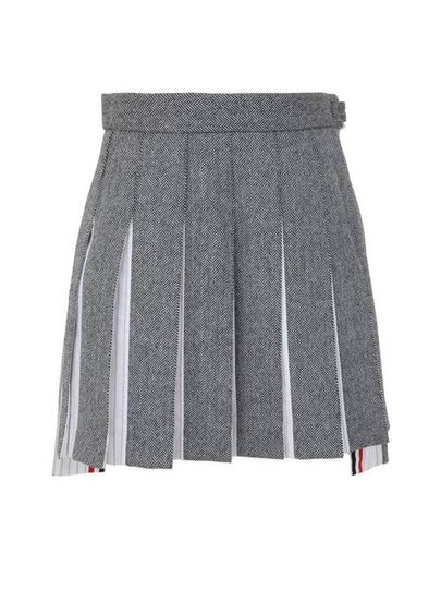 Lightweight Drop Back Double Fabric Mini Pleated Skirt Grey - THOM BROWNE - BALAAN 2