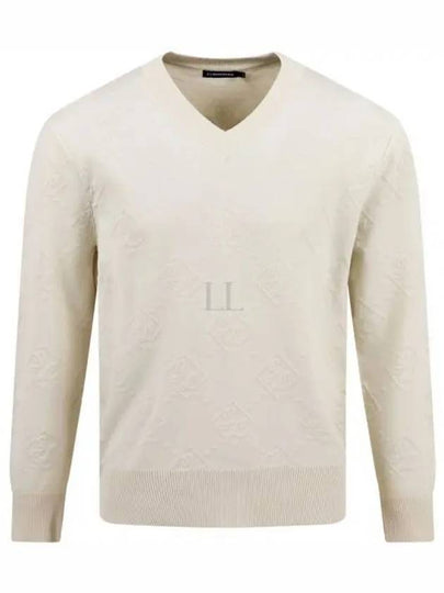 Knit Vito Jacquard V Neck Sweater FMKW07769 E026 Men's Vito Jacquard V Neck Sweater - J.LINDEBERG - BALAAN 2