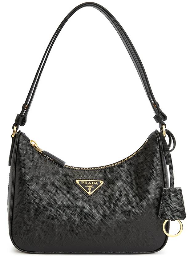 Re-Edition Saffiano Leather Mini Shoulder Bag Black - PRADA - BALAAN 2