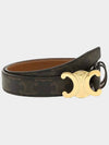 Monogram Triomphe Buckle Medium Leather Belt Tan - CELINE - BALAAN 2