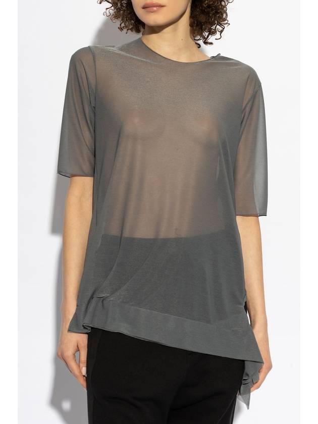 Yohji Yamamoto T-shirt With Decorative Finish, Women's, Grey - YOHJI YAMAMOTO - BALAAN 3