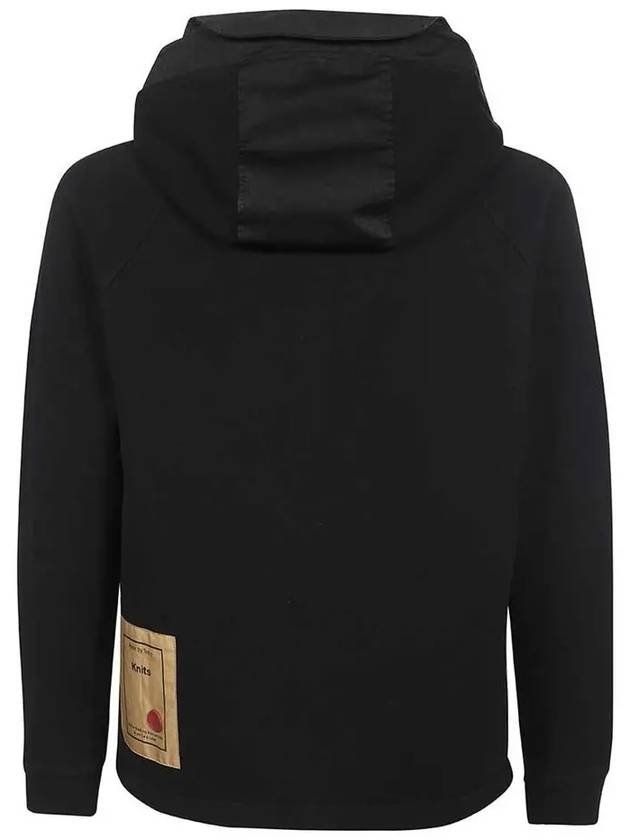 Garment Dyed One-Pocket Cotton Zip Up Hoodie Black - TEN C - BALAAN 4