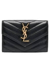 Cassandre Matelasse Small Lambskin Card Wallet Black - SAINT LAURENT - BALAAN 2