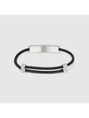 Diagonal Interlocking G Bracelet Silver Black - GUCCI - BALAAN 4