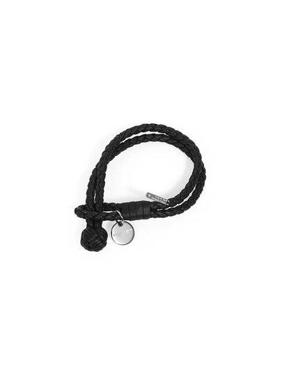 Intrecciato Double Leather Bracelet Black - BOTTEGA VENETA - BALAAN 2