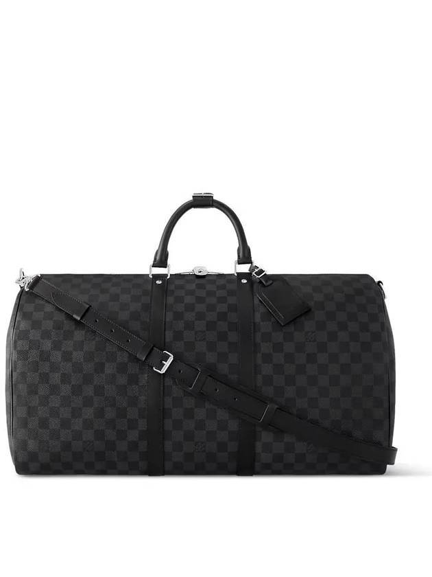 Keepall 55 Bandouliere Damier Canvas Duffel Bag Grey - LOUIS VUITTON - BALAAN 1