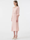 Women's Valentina VALENTINA Heart Neck Belt Long Dress Pink - AME - BALAAN 5