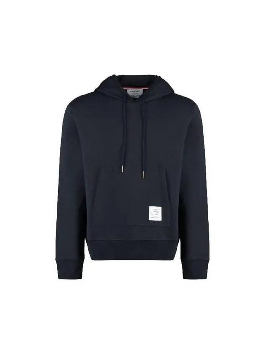 Loopback Broderie Anglaise Relaxed Cotton Hoodie Navy - THOM BROWNE - BALAAN 2