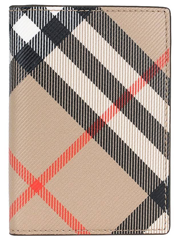 Check Pattern Two-Fold Card Wallet Beige - BURBERRY - BALAAN 3