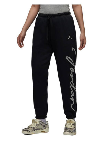 Jordan Brooklyn Fleece Graphic Track Pants Black - NIKE - BALAAN 1