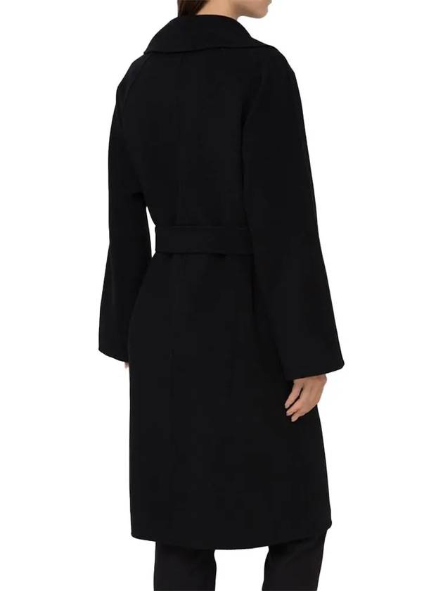 Robo Wrap Satin Wool Singe Coat Black - MAX MARA - BALAAN 3