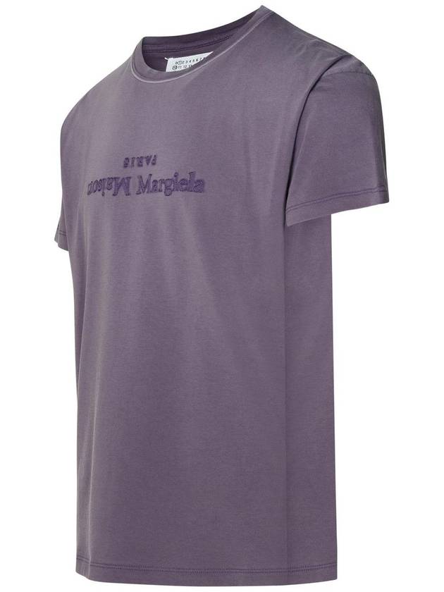 Reverse Logo Short Sleeve T-Shirt Washed Purple - MAISON MARGIELA - BALAAN 3