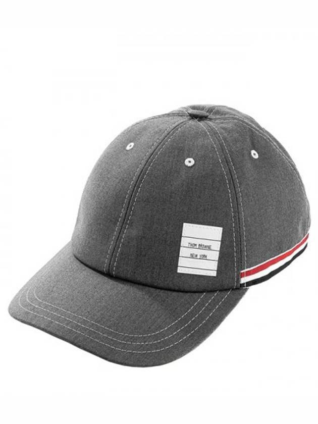 contrast stitch ball cap gray - THOM BROWNE - BALAAN.