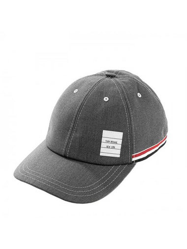 Typewriter Cloth Contrast Stitch Ball Cap Grey - THOM BROWNE - BALAAN 1