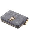 Lola Zip Quilted Leather Half Wallet Cloud Grey - BURBERRY - BALAAN 5