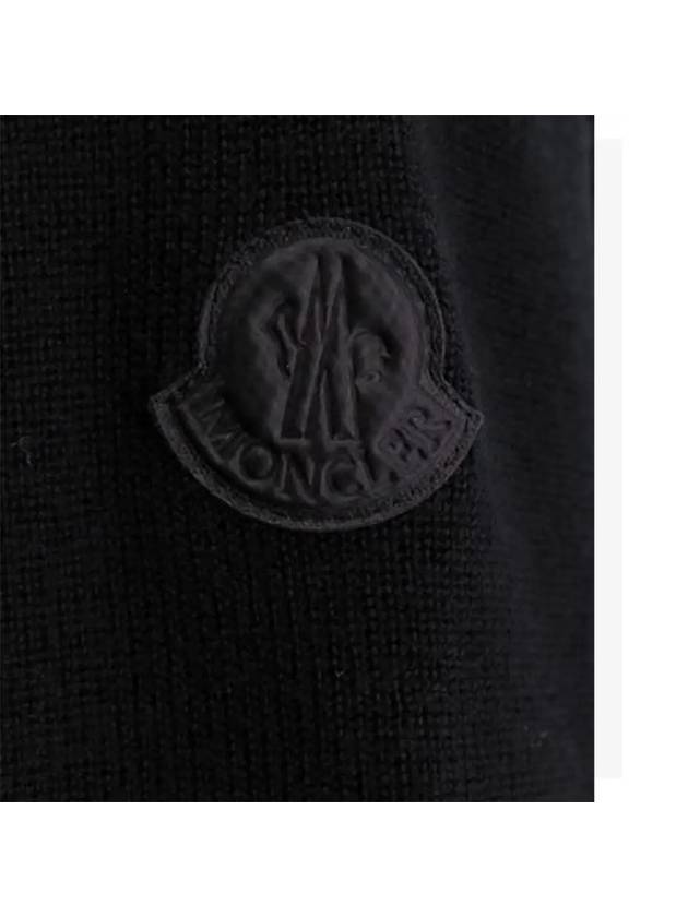 Women's Padded Wool Zip-Up Hooded Cardigan Black - MONCLER - BALAAN 4