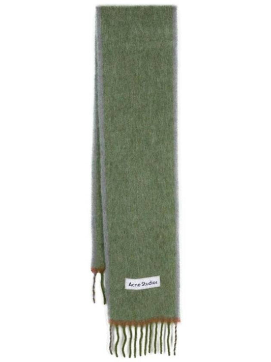 Mohair Wool Fringe Muffler Grass Green - ACNE STUDIOS - BALAAN 1