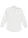 Men's Logo Patch Cotton Long Sleeve Shirt White - THOM BROWNE - BALAAN 4