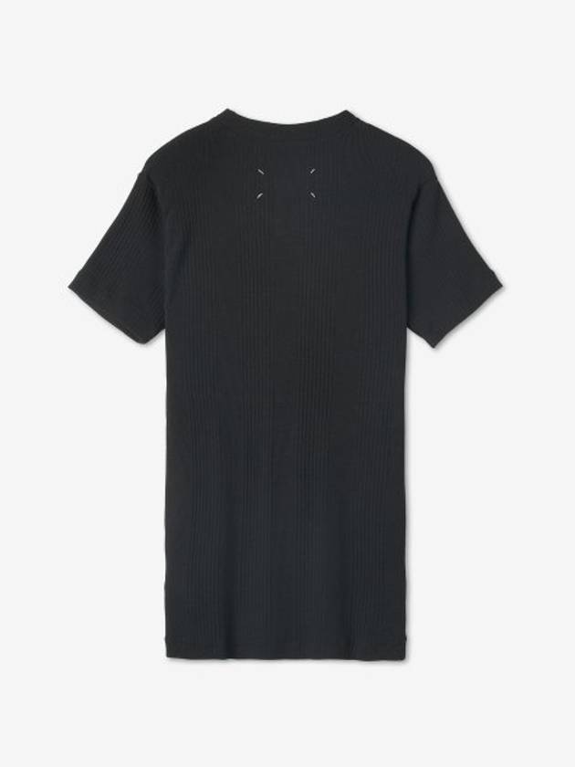 Fancy Rib Short Sleeve T-Shirt Black - MAISON MARGIELA - BALAAN 3